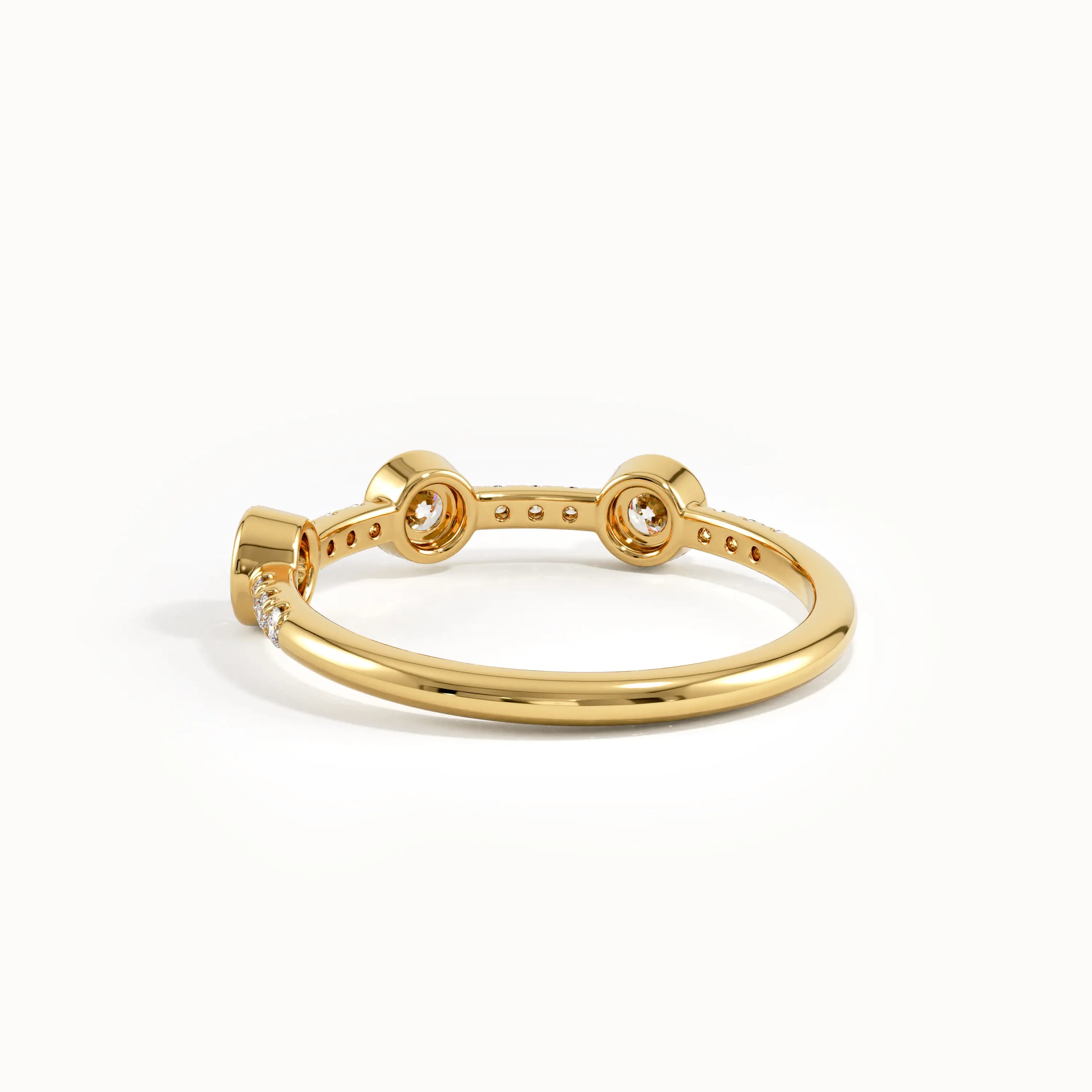 Half Eternity Bezel Gold Stacking Ring - BRENNMORE 