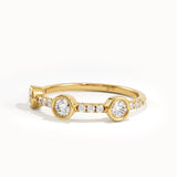 Half Eternity Bezel Stacking Ring in Gold - BRENNMORE