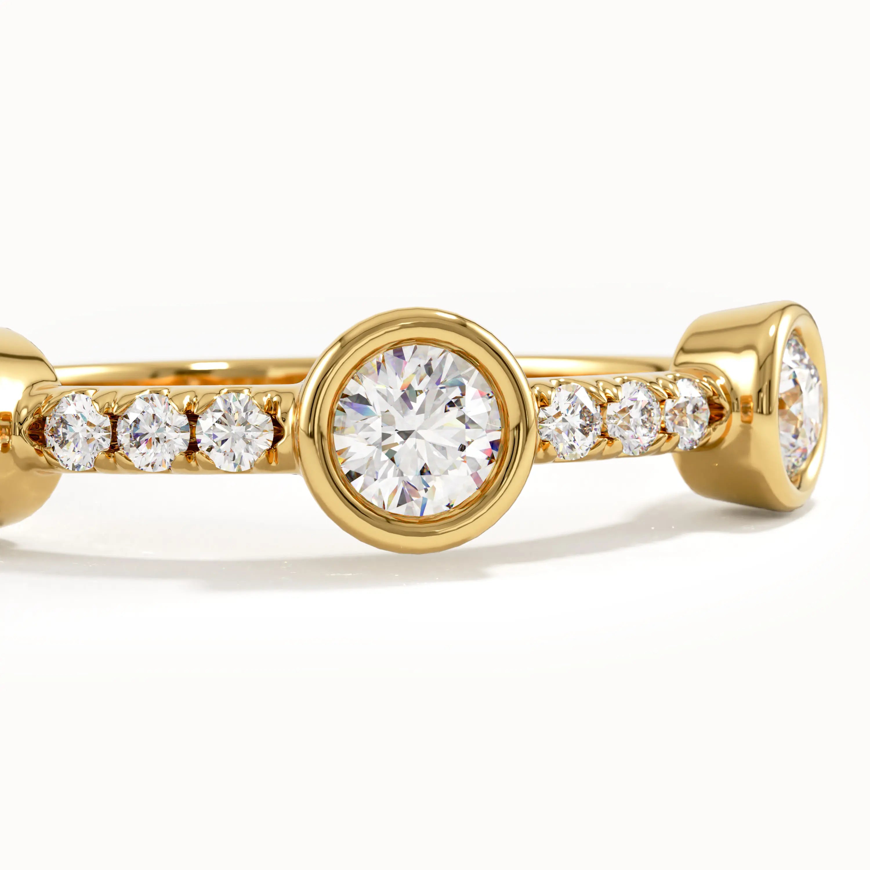 Half Eternity Bezel Gold Stacking Ring - BRENNMORE 