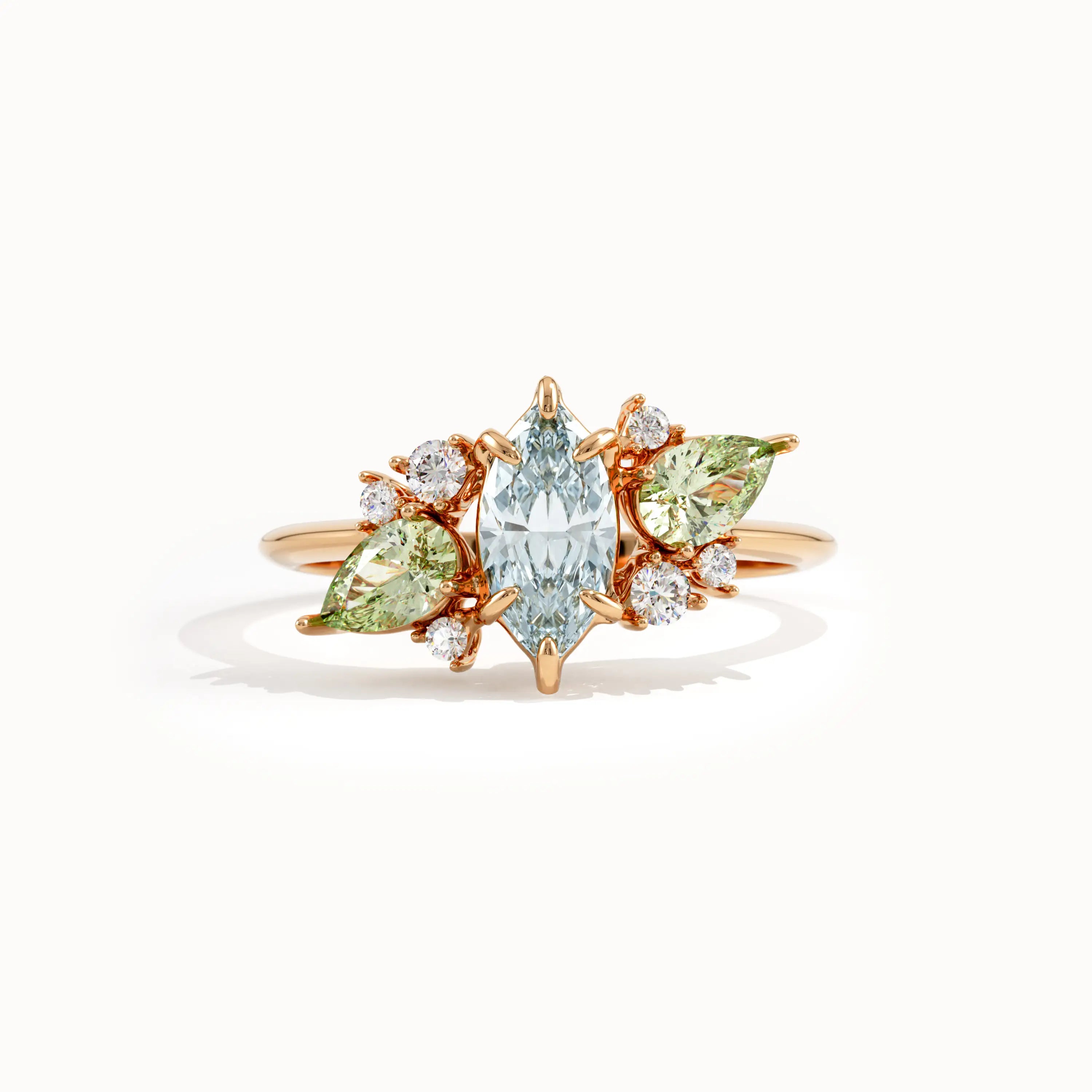 Ice Blue Opal Engagement Ring - BRENNMORE