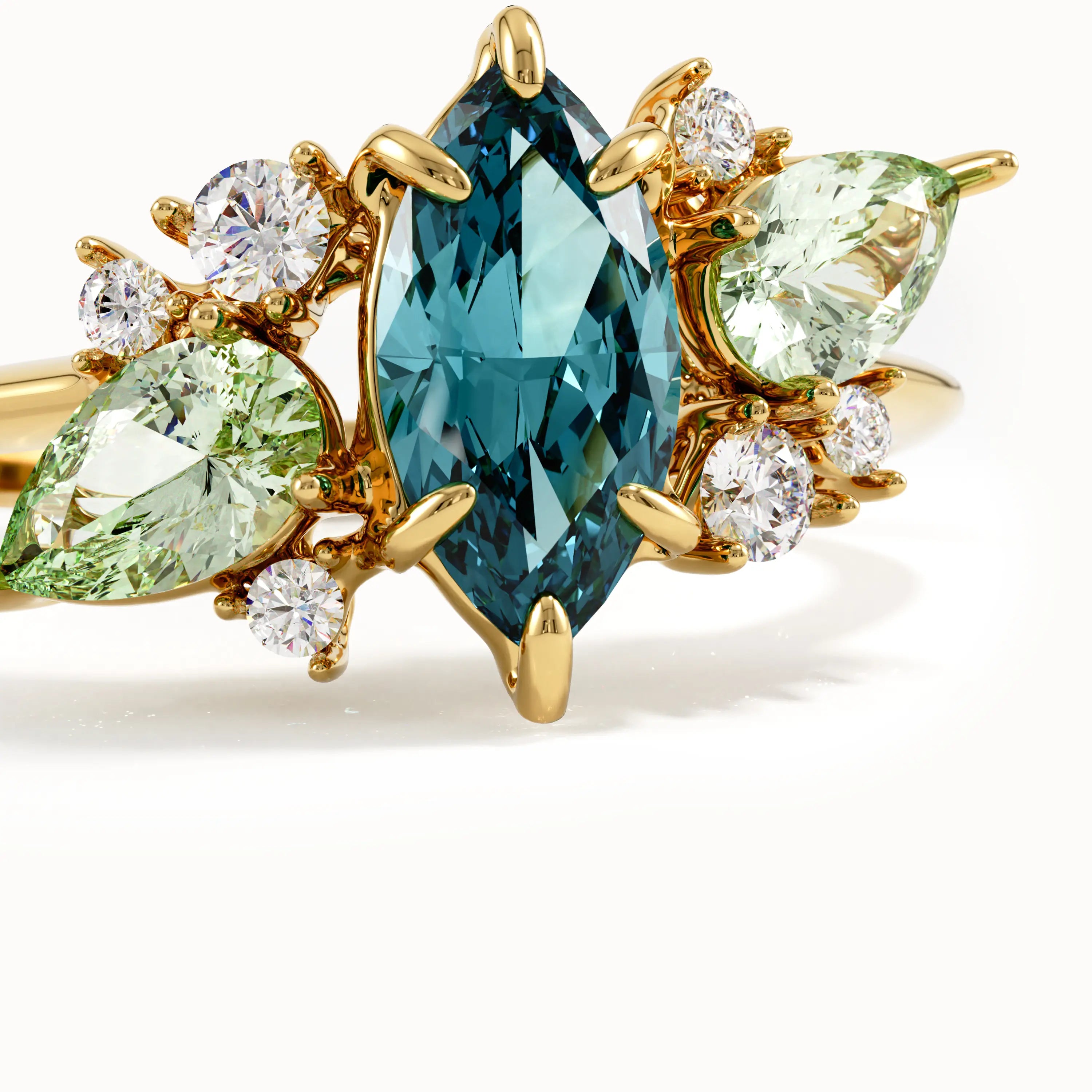 Blue Topaz Engagement Ring - BRENNMORE 