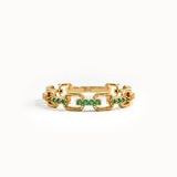 Pave Emerald Chain Wedding Ring - BRENNMORE 