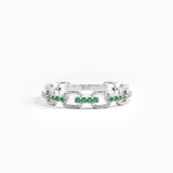 Pave Emerald Chain Wedding Ring - BRENNMORE 