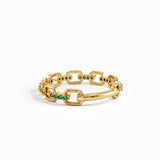 Pave Emerald Chain Wedding Ring - BRENNMORE 