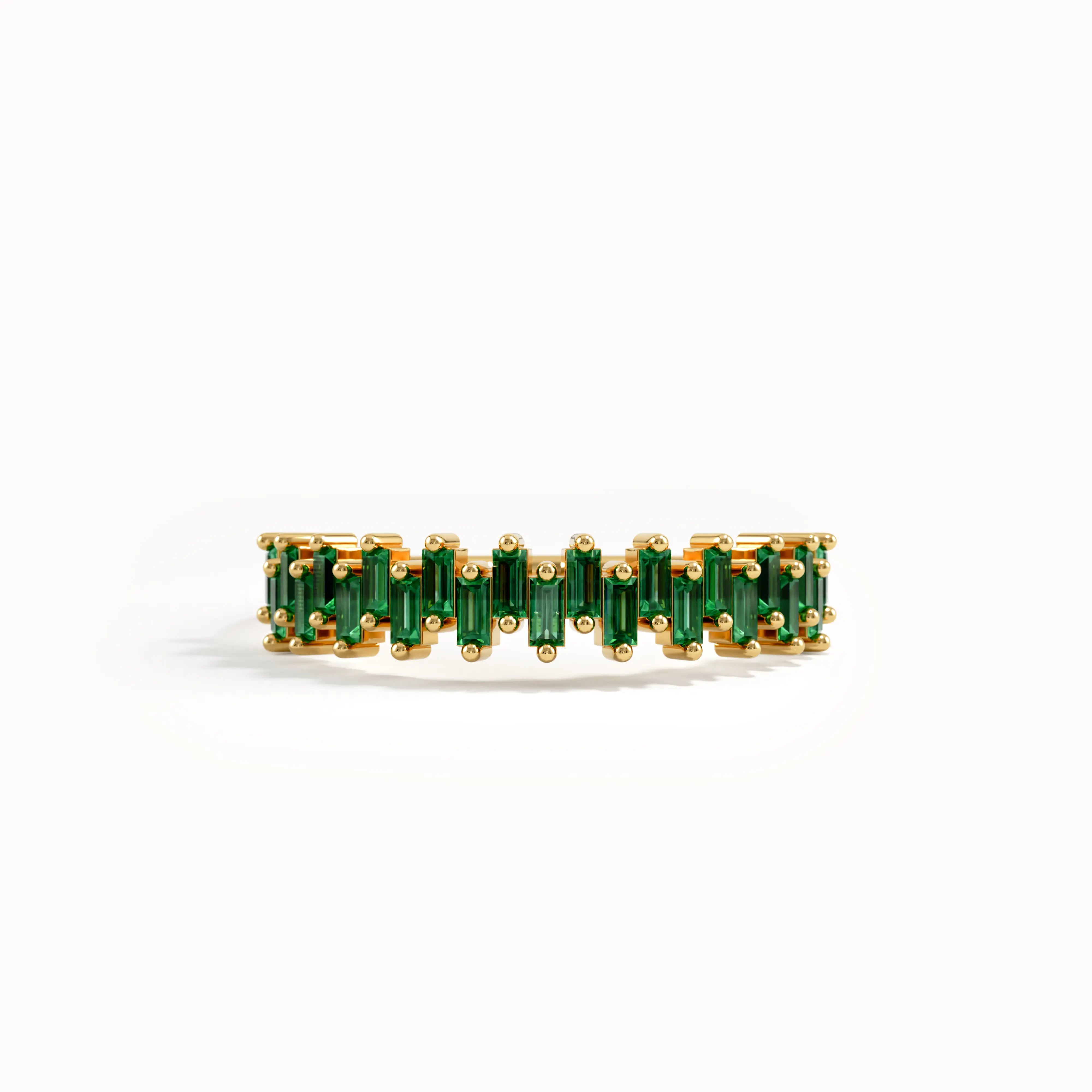 Baguette Emerald Wedding Ring - BRENNMORE