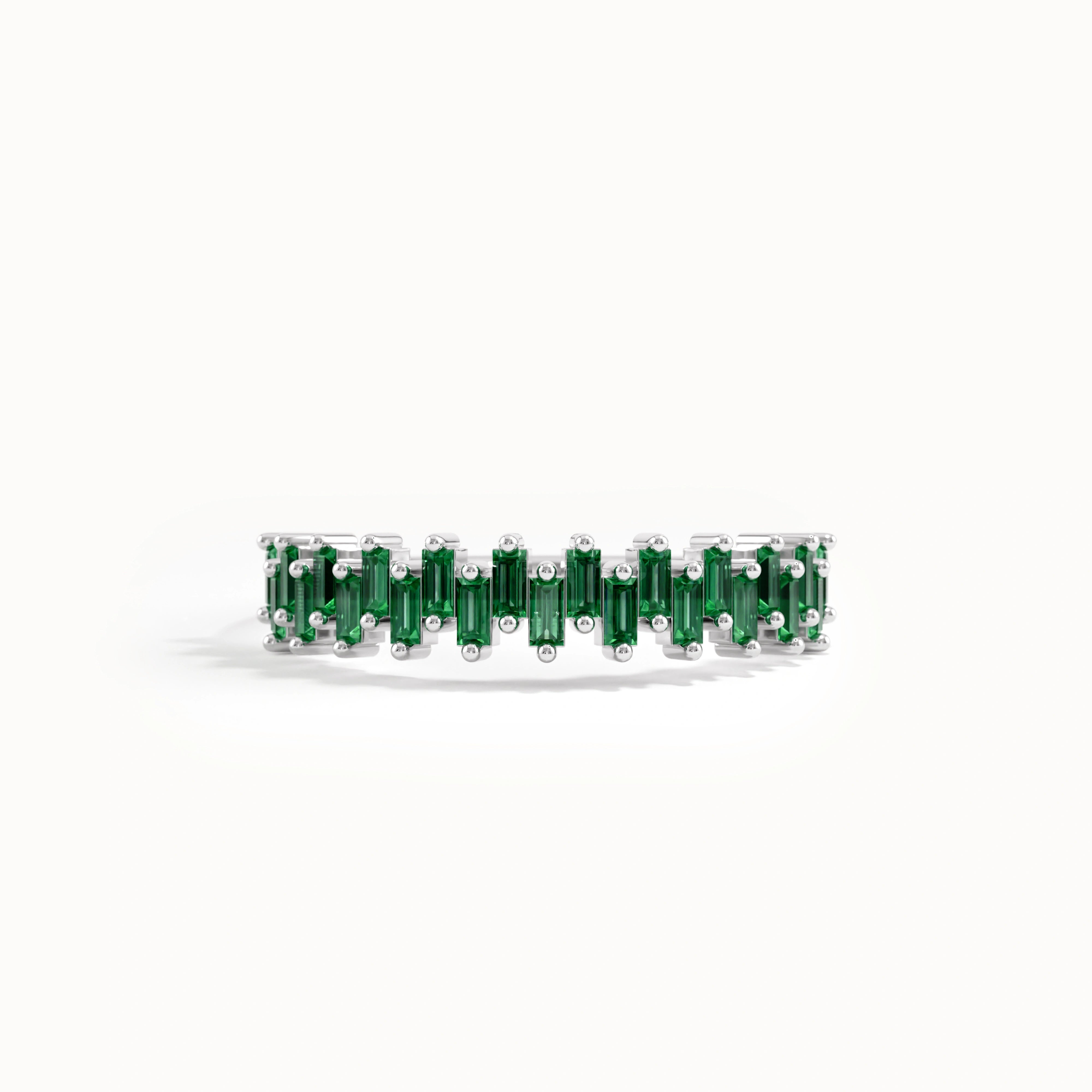 Baguette Emerald Wedding Ring
