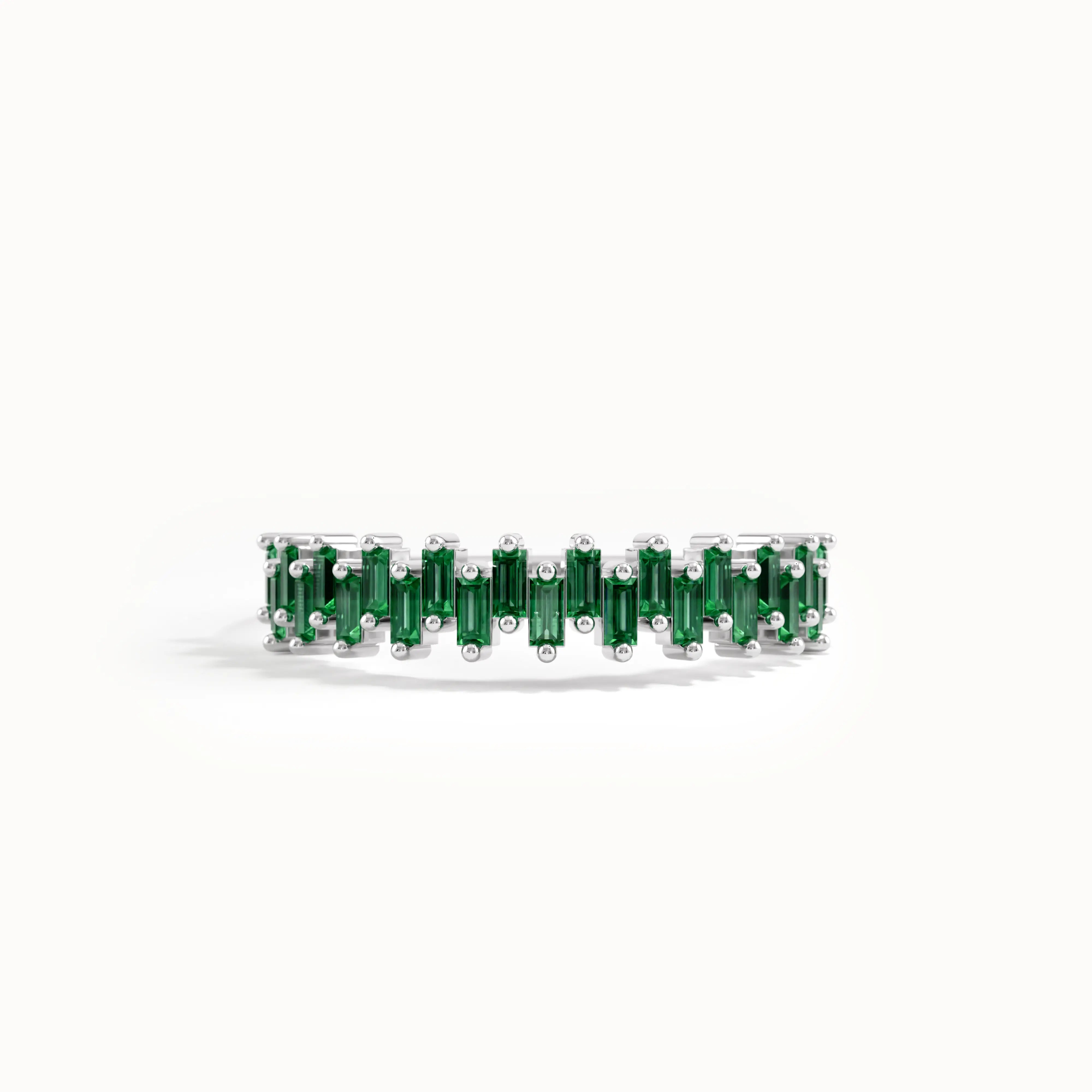 Baguette Emerald Wedding Ring - BRENNMORE