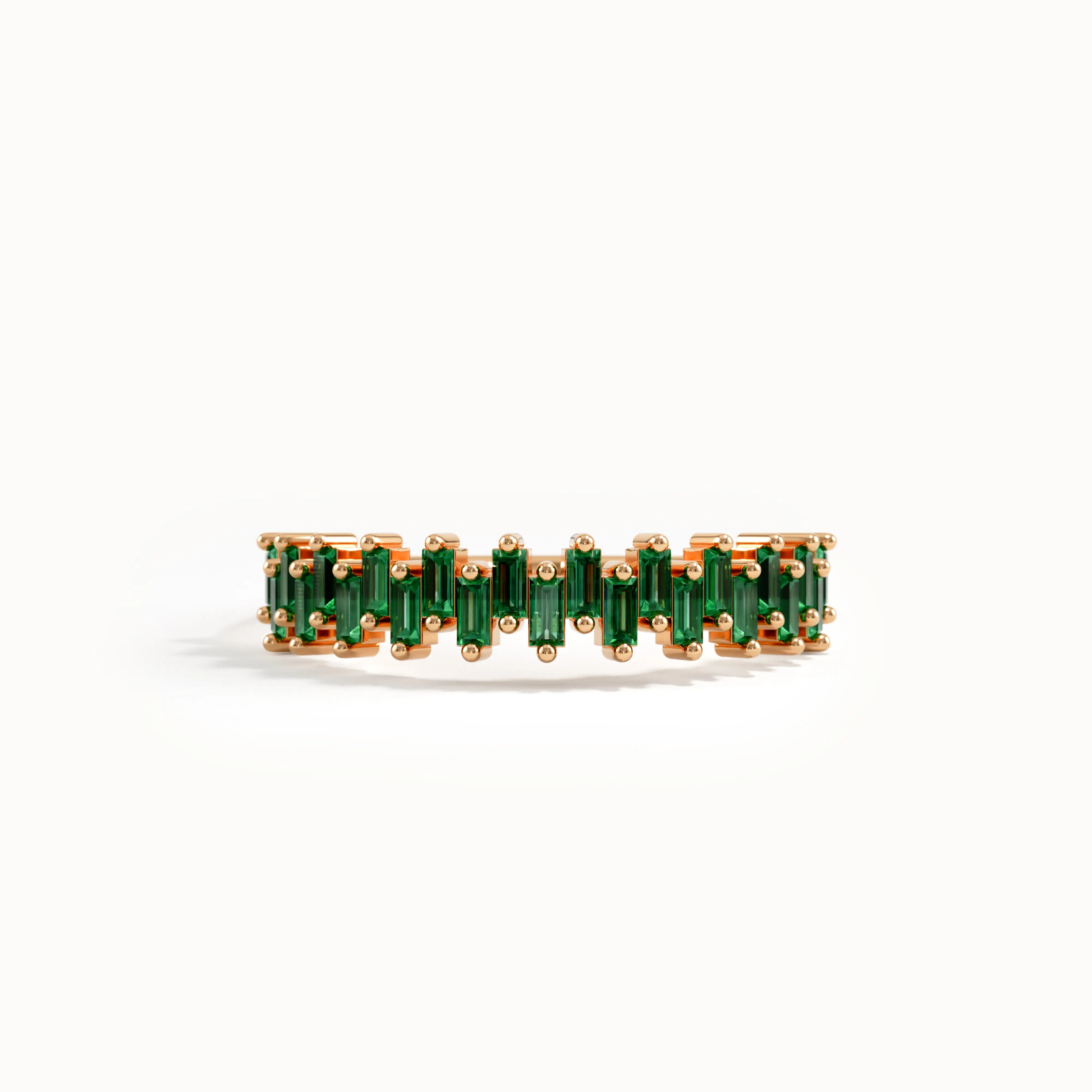 Baguette Emerald Wedding Ring - BRENNMORE