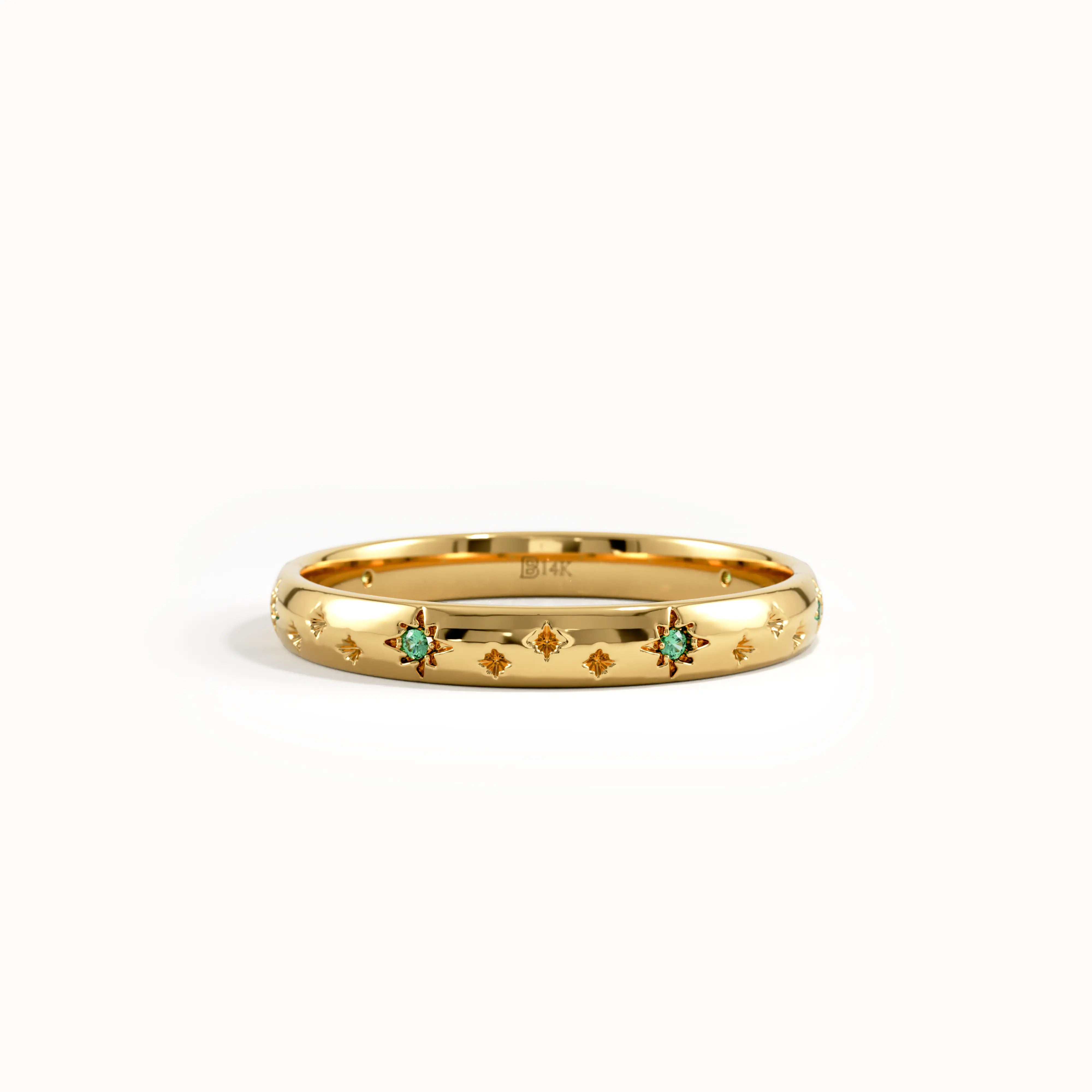 Celestial Emerald Wedding Band - BRENNMORE 