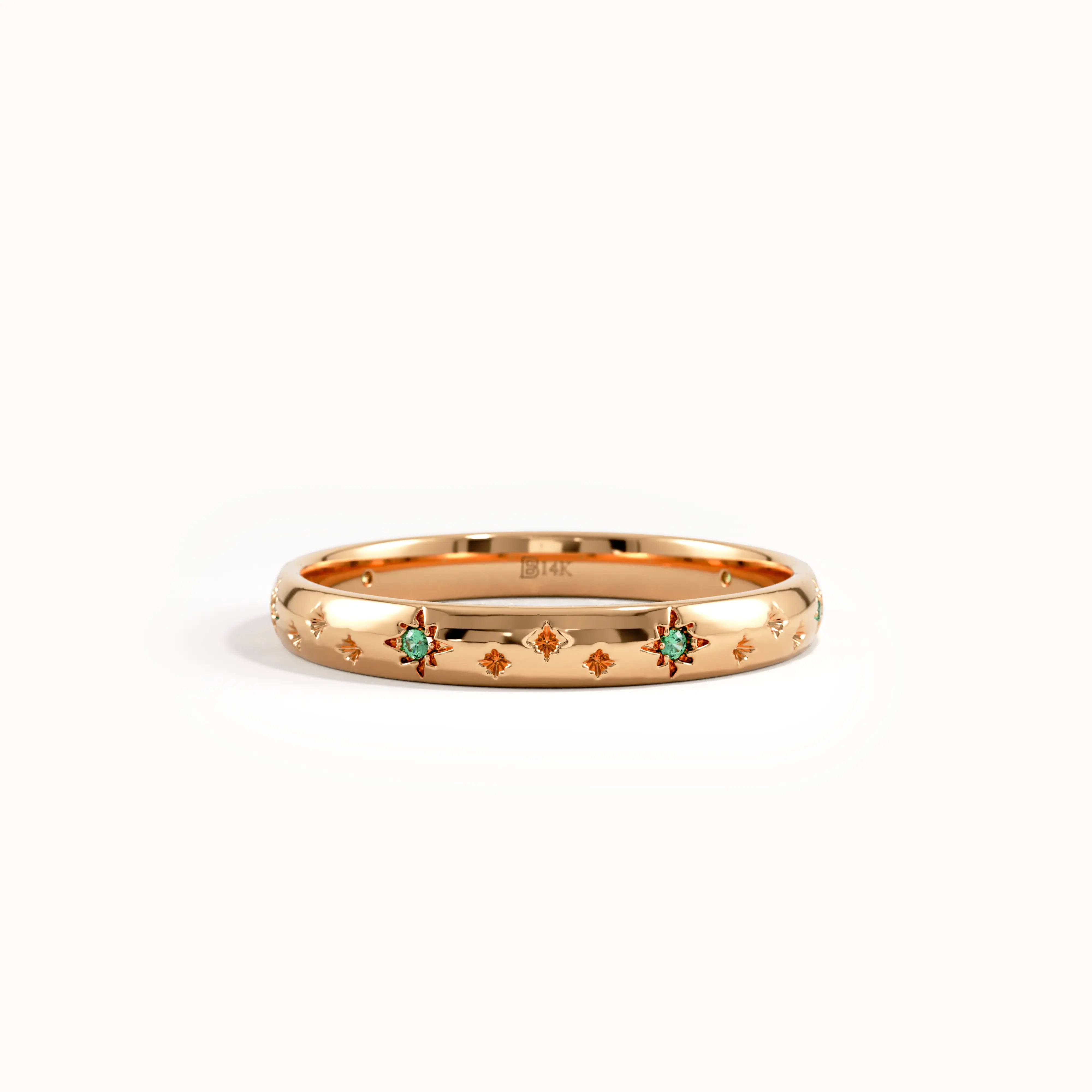 Celestial Emerald Wedding Band - BRENNMORE 