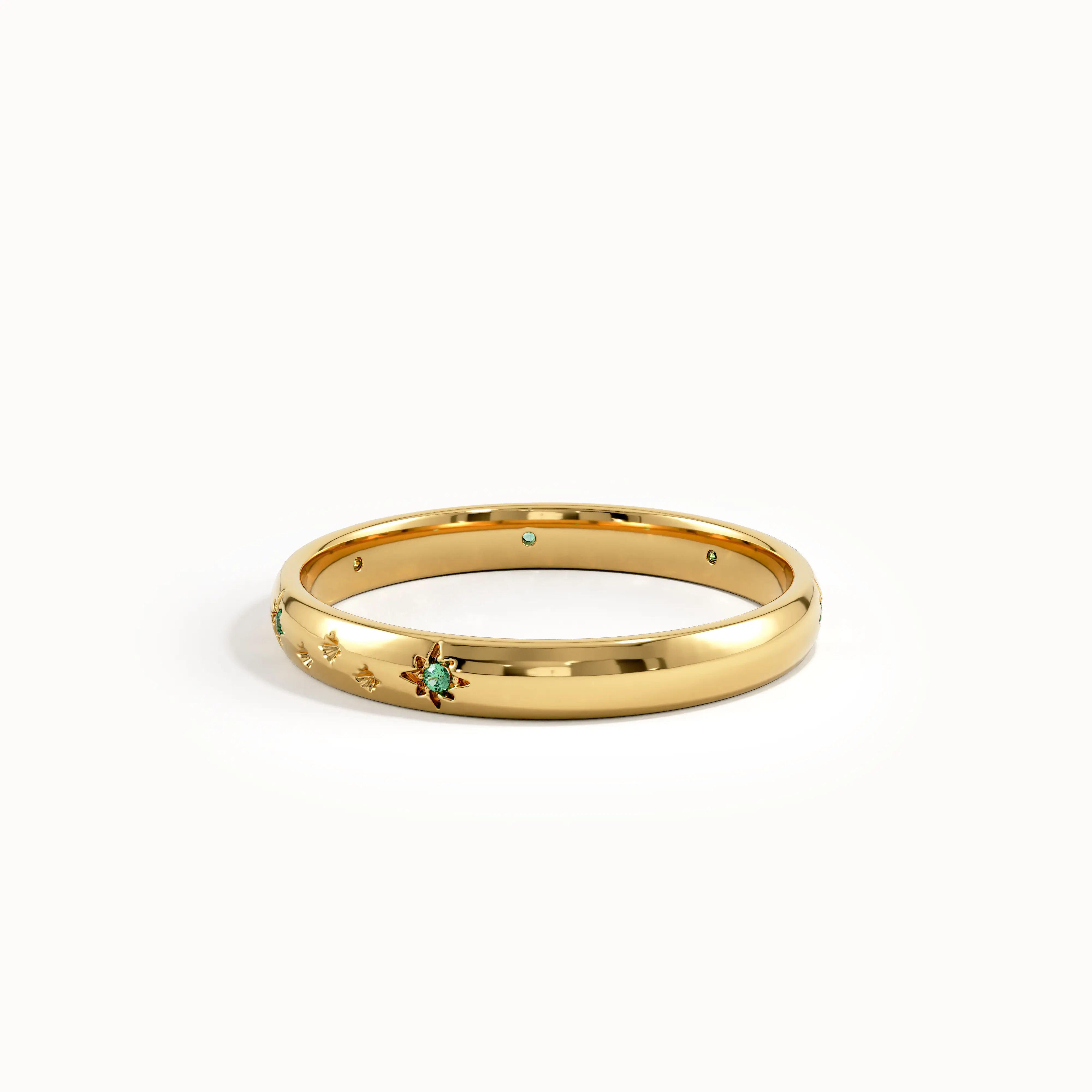 Celestial Emerald Wedding Band - BRENNMORE 