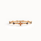 14k Gold Sapphire Rosary Ring - BRENNMORE 