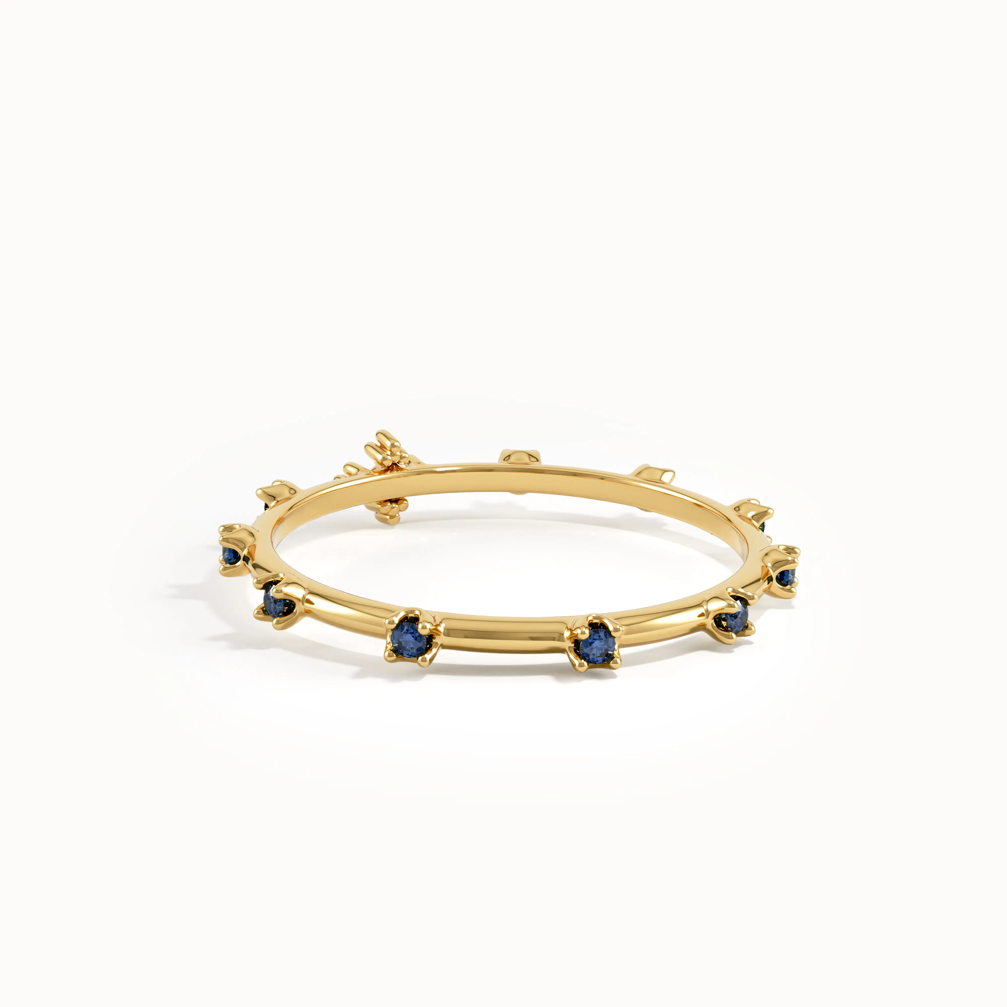 14k Gold Sapphire Rosary Ring - BRENNMORE 