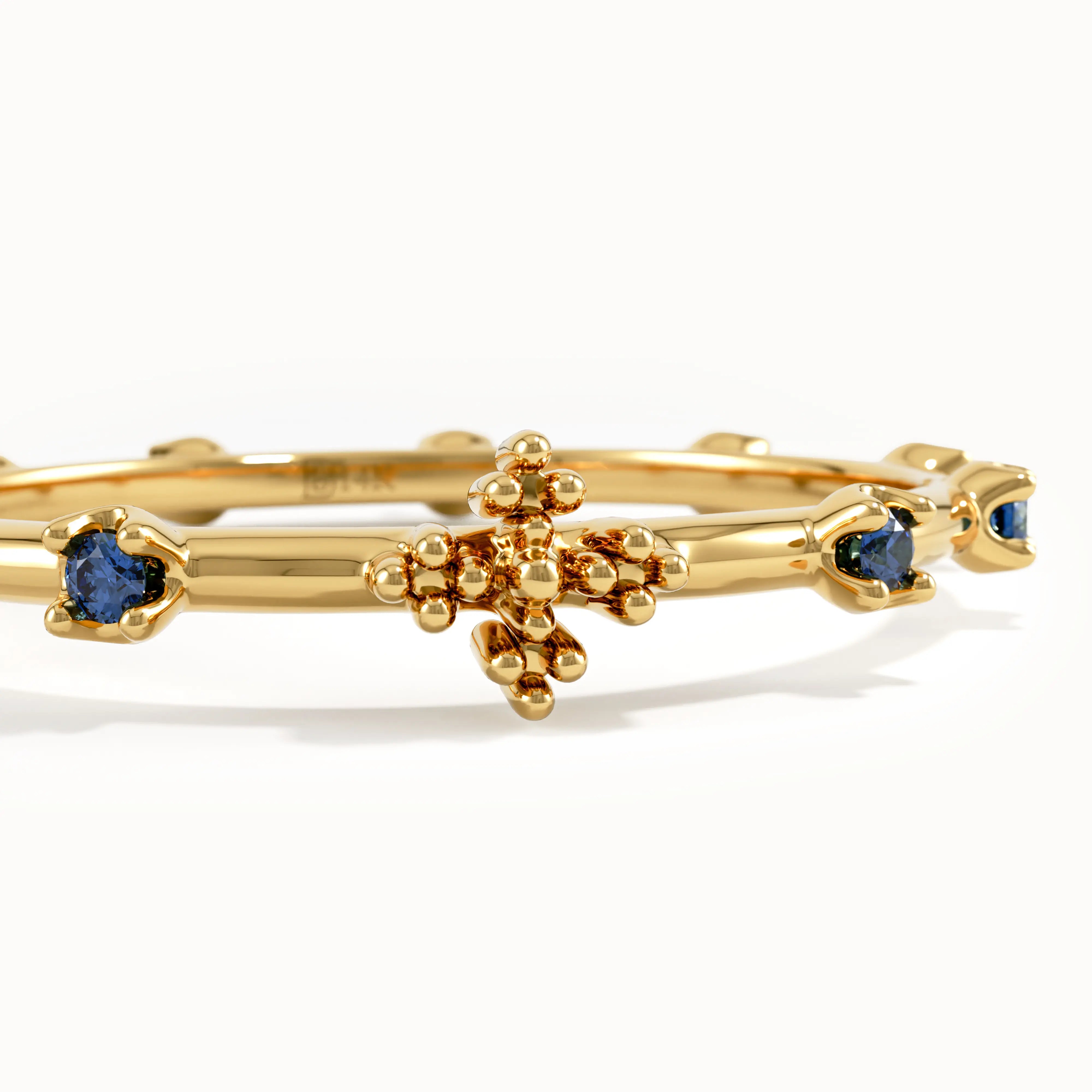 14k Gold Sapphire Rosary Ring - BRENNMORE 