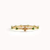 14k Gold Emerald Rosary Ring - BRENNMORE