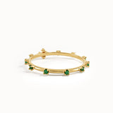 14k Gold Emerald Rosary Ring - BRENNMORE
