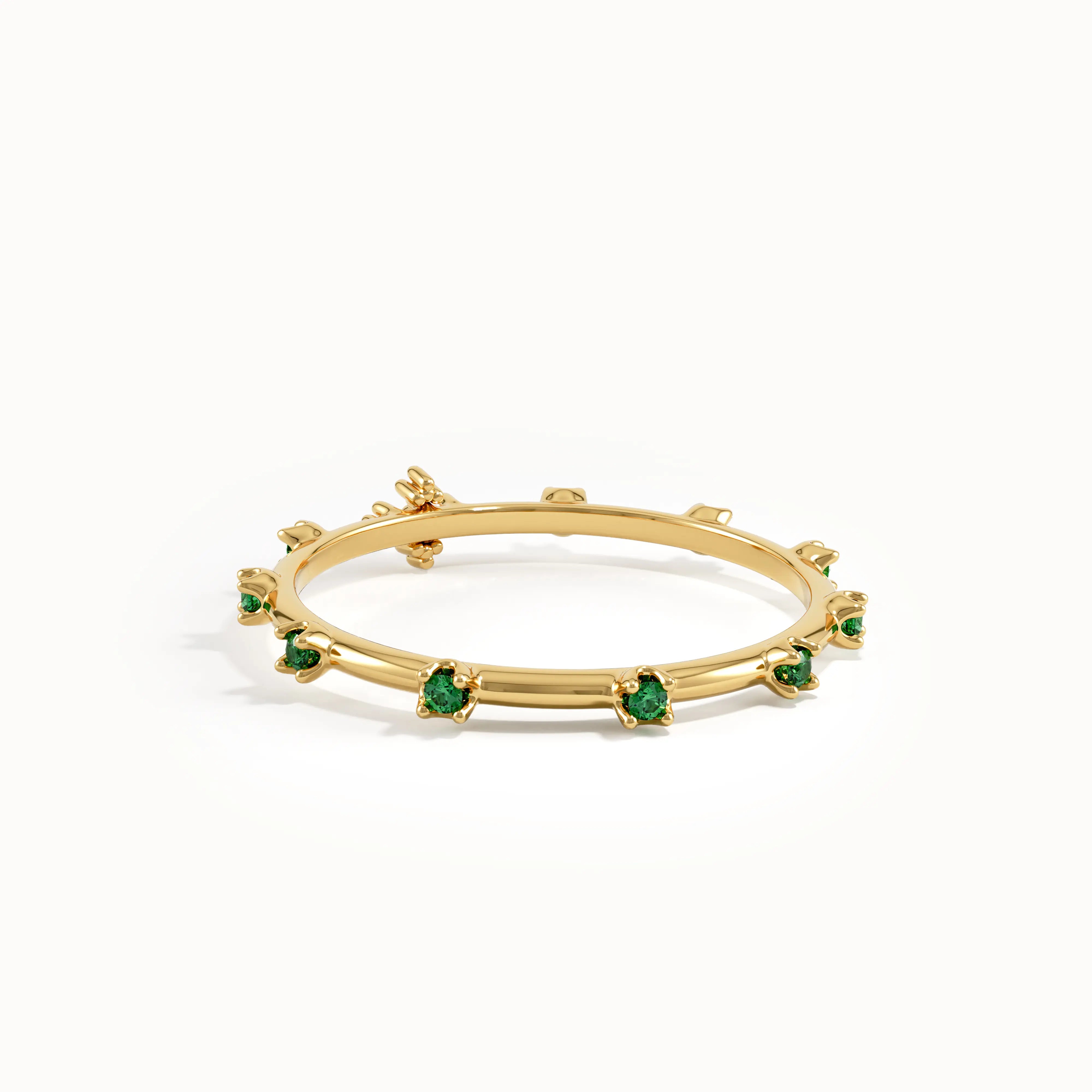 14k Gold Emerald Rosary Ring - BRENNMORE