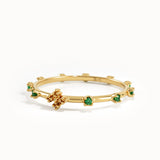 14k Gold Emerald Rosary Ring - BRENNMORE