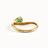 Pear Emerald Wave Engagement Ring - BRENNMORE 
