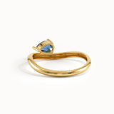 Pear Sapphire Wave Engagement Ring