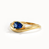 Pear Sapphire Wave Engagement Ring - BRENNMORE 