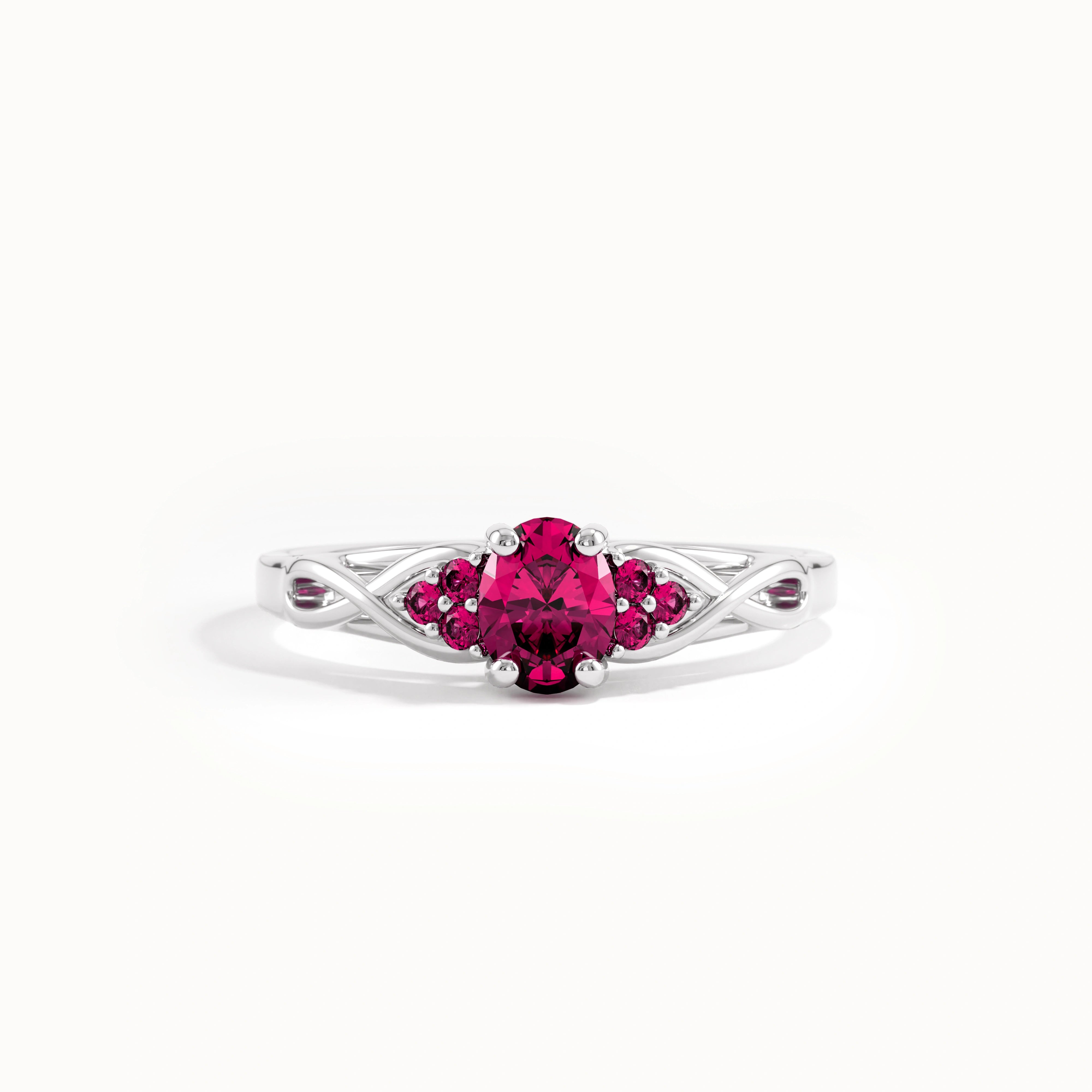 Oval Ruby Engagement Ring