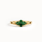 Oval Emerald Engagement Ring