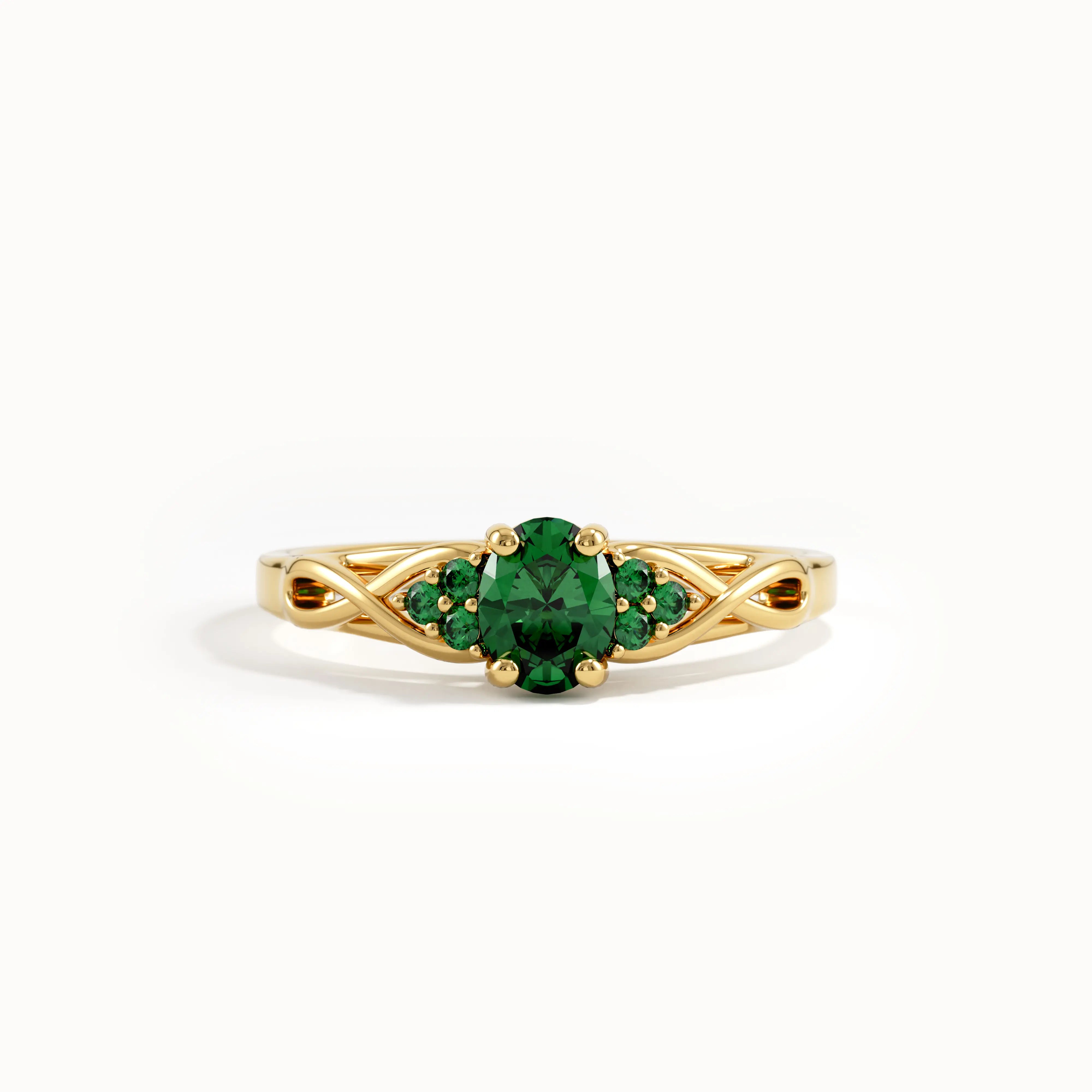 Oval Emerald Engagement Ring - BRENNMORE 