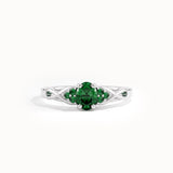Oval Emerald Engagement Ring