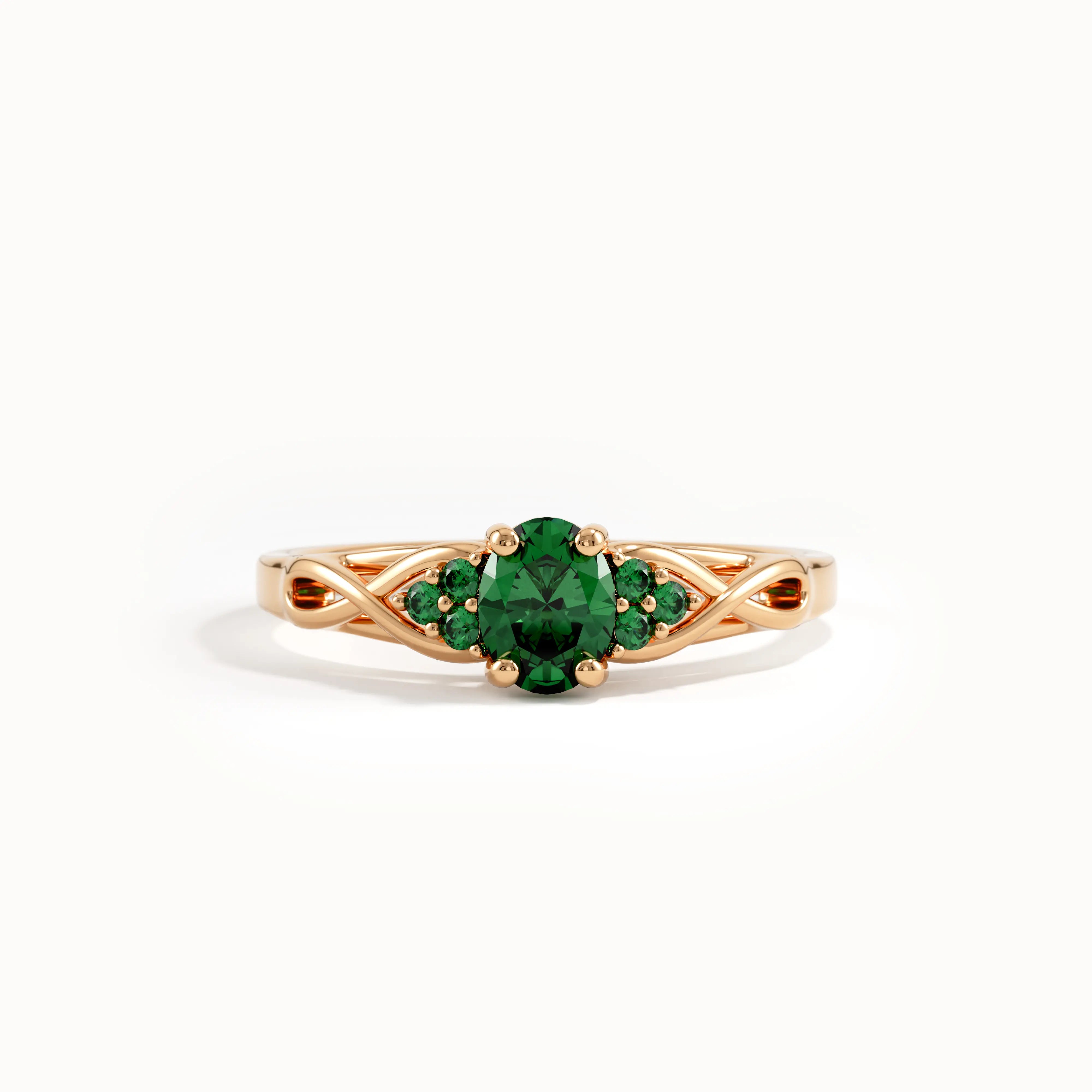 Oval Emerald Engagement Ring - BRENNMORE 
