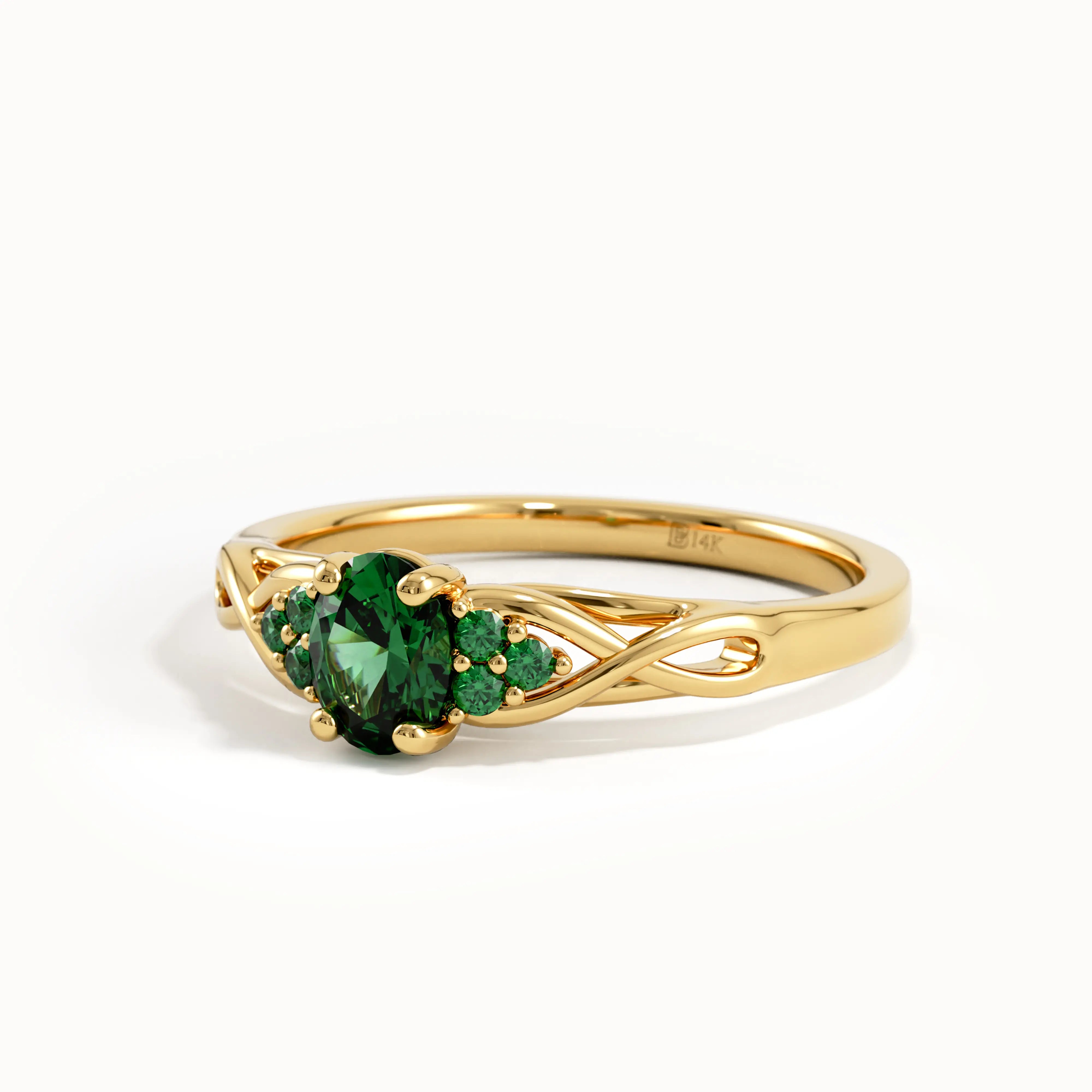 Oval Emerald Engagement Ring - BRENNMORE 