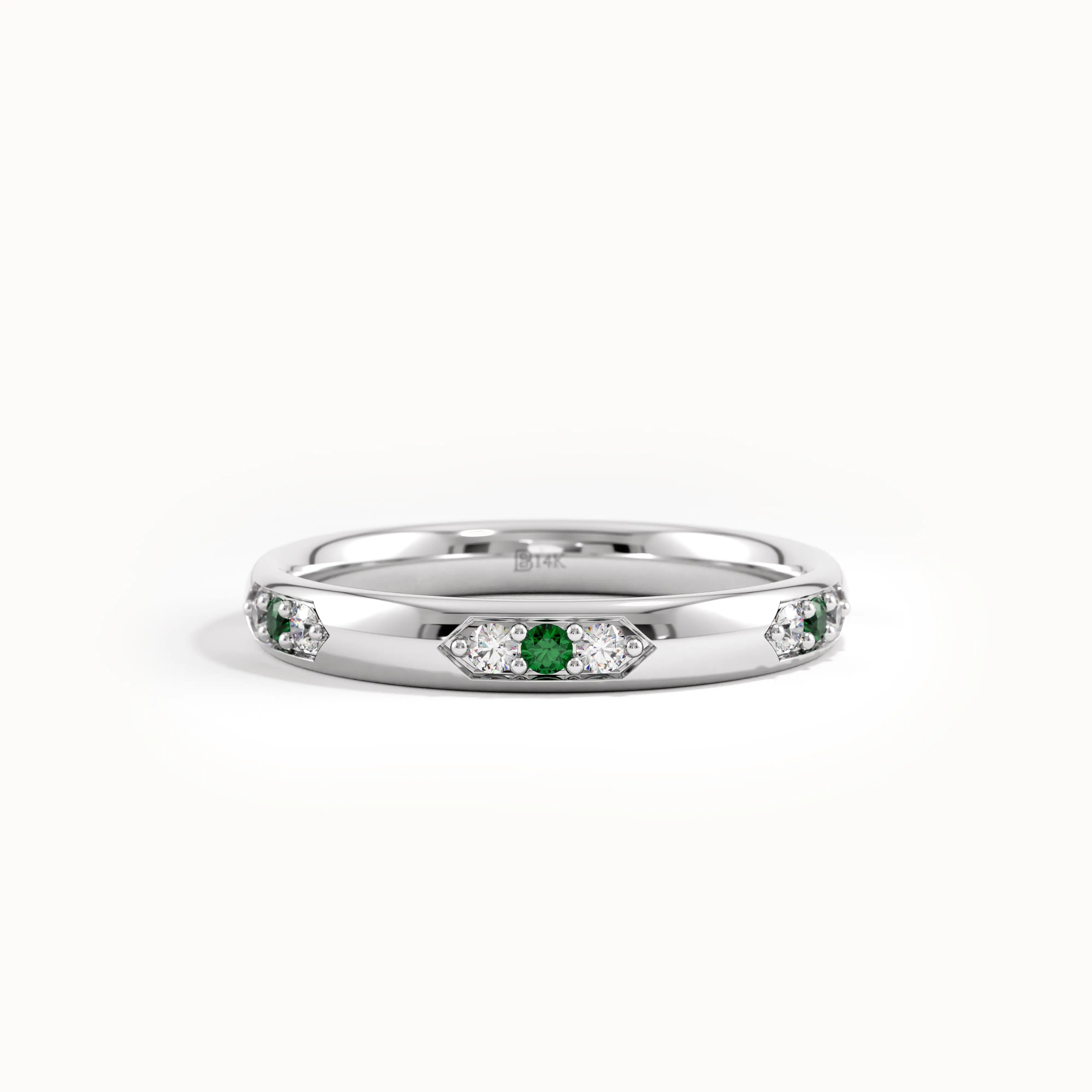 Vintage Emerald Wedding Band