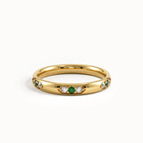 Vintage Emerald Wedding Band