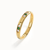 Vintage Emerald Wedding Band