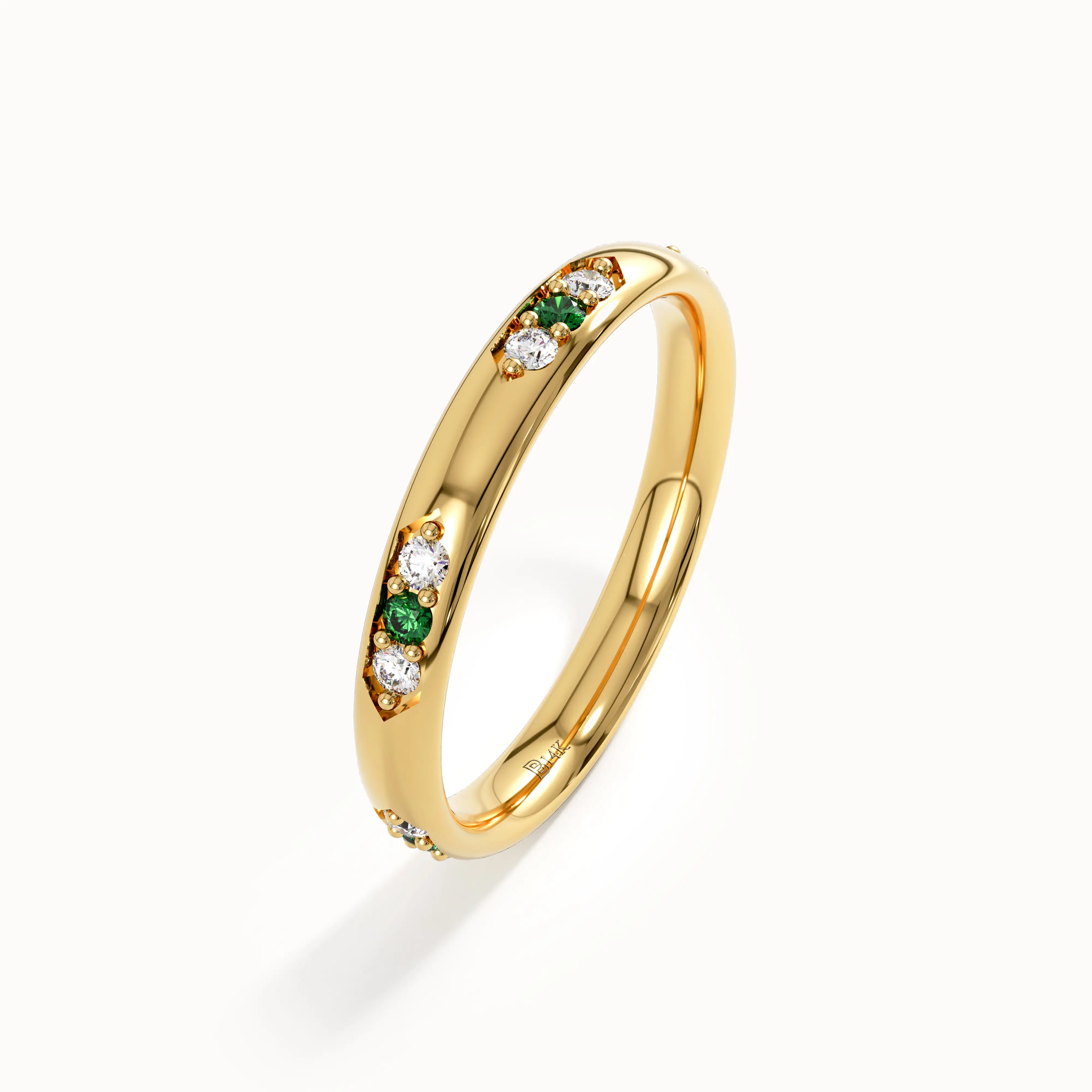 Vintage Emerald Wedding Band - BRENNMORE 