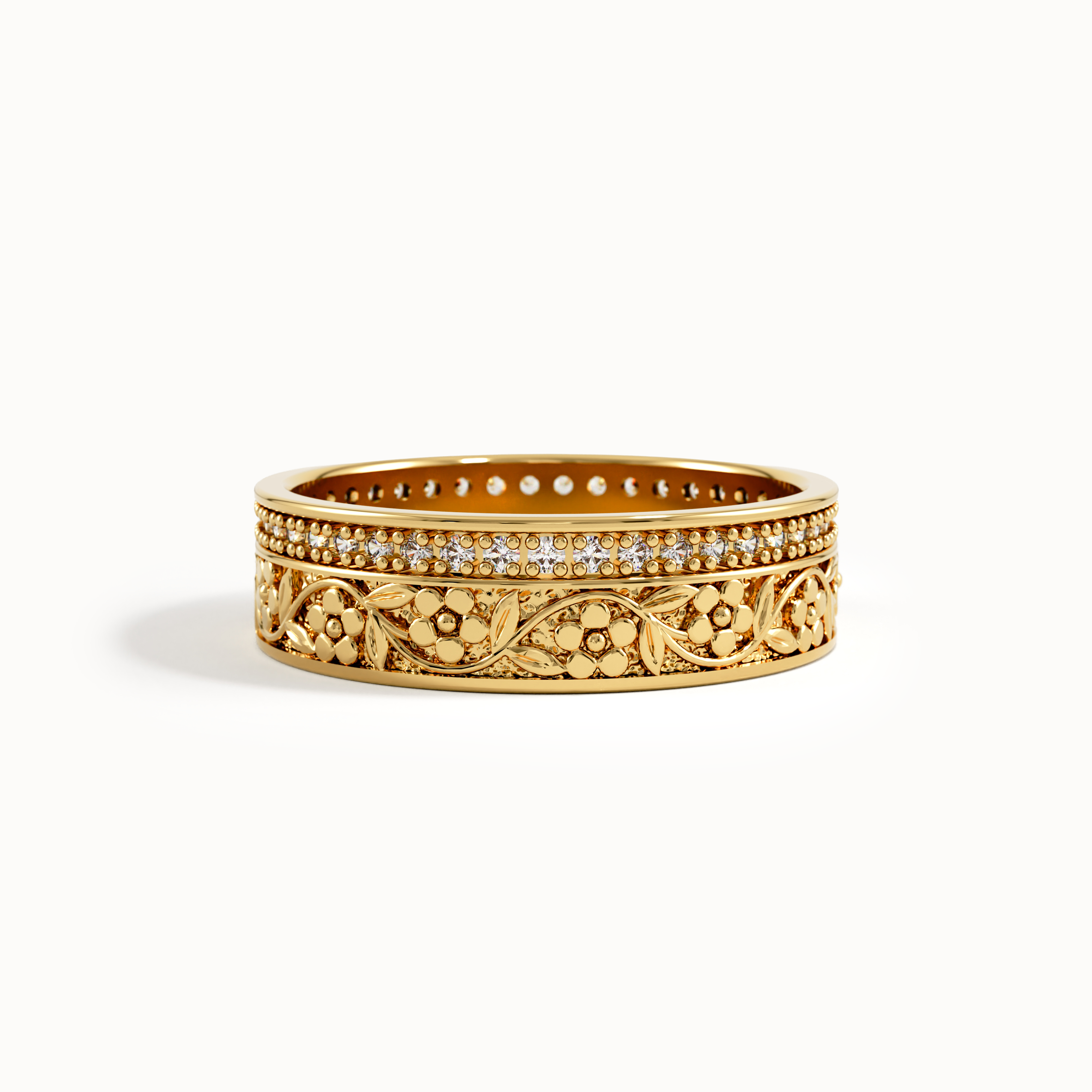 Lab Diamond Flower Wedding Band My Store