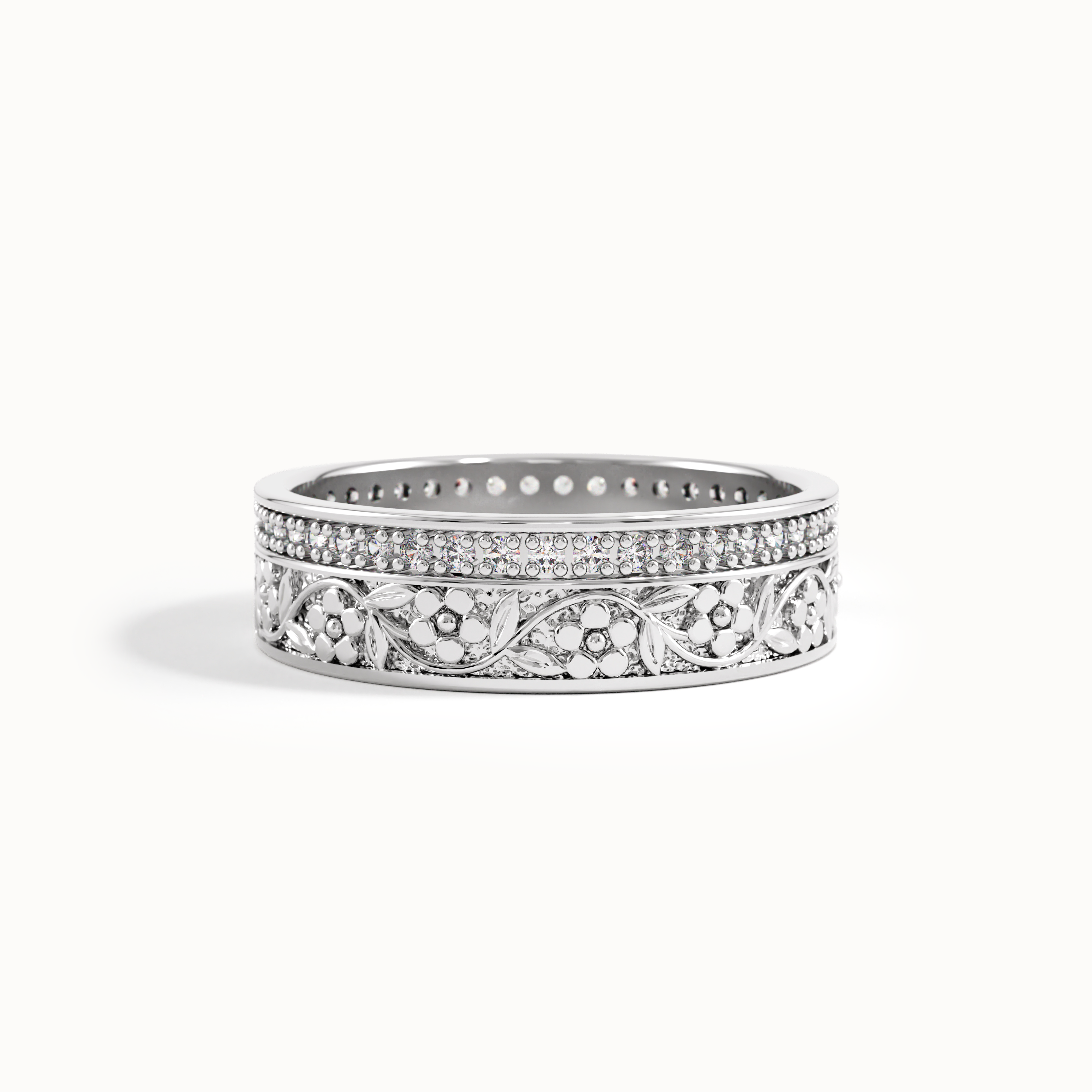 Lab Diamond Flower Wedding Band My Store