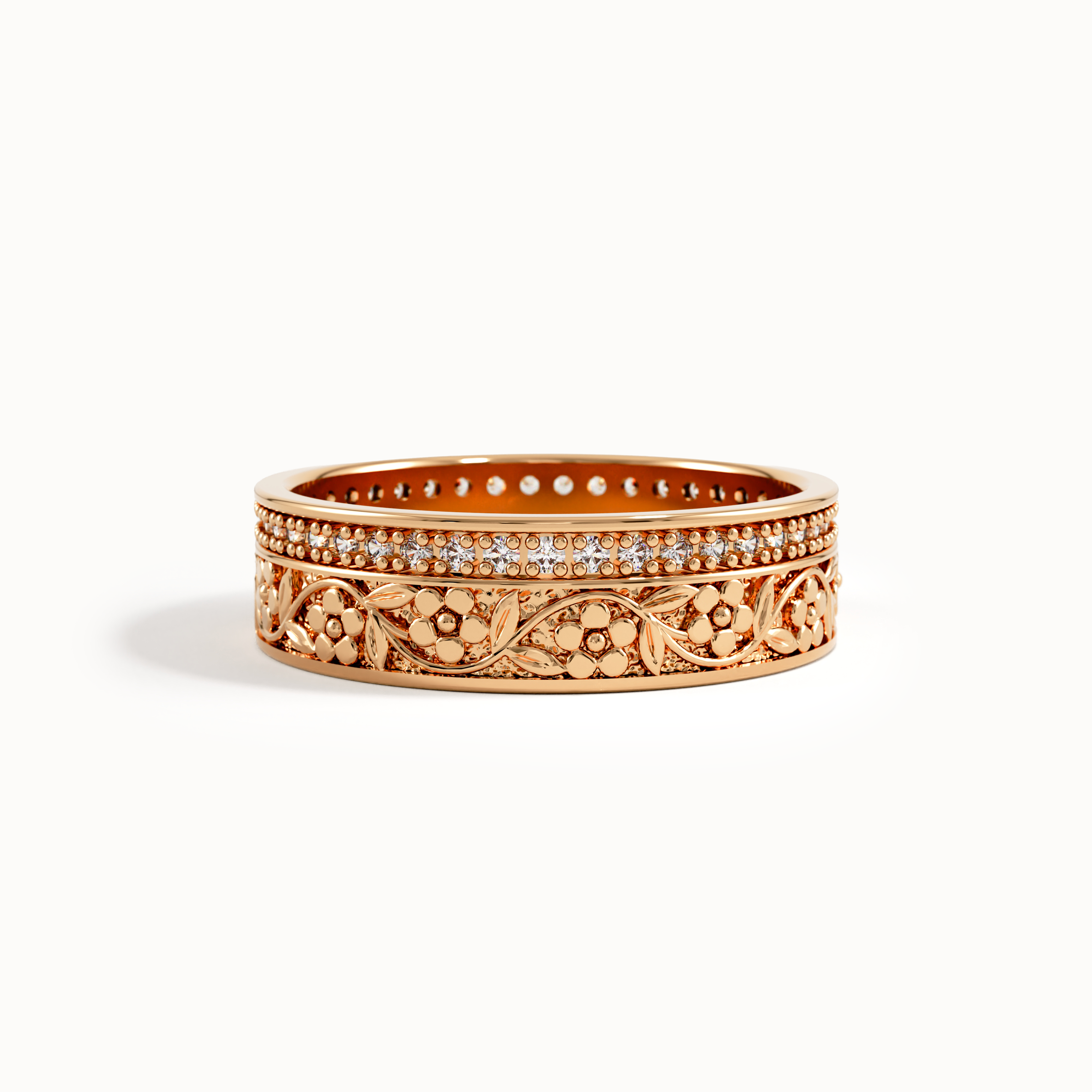 Lab Diamond Flower Wedding Band My Store