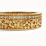 Lab Diamond Flower Wedding Band