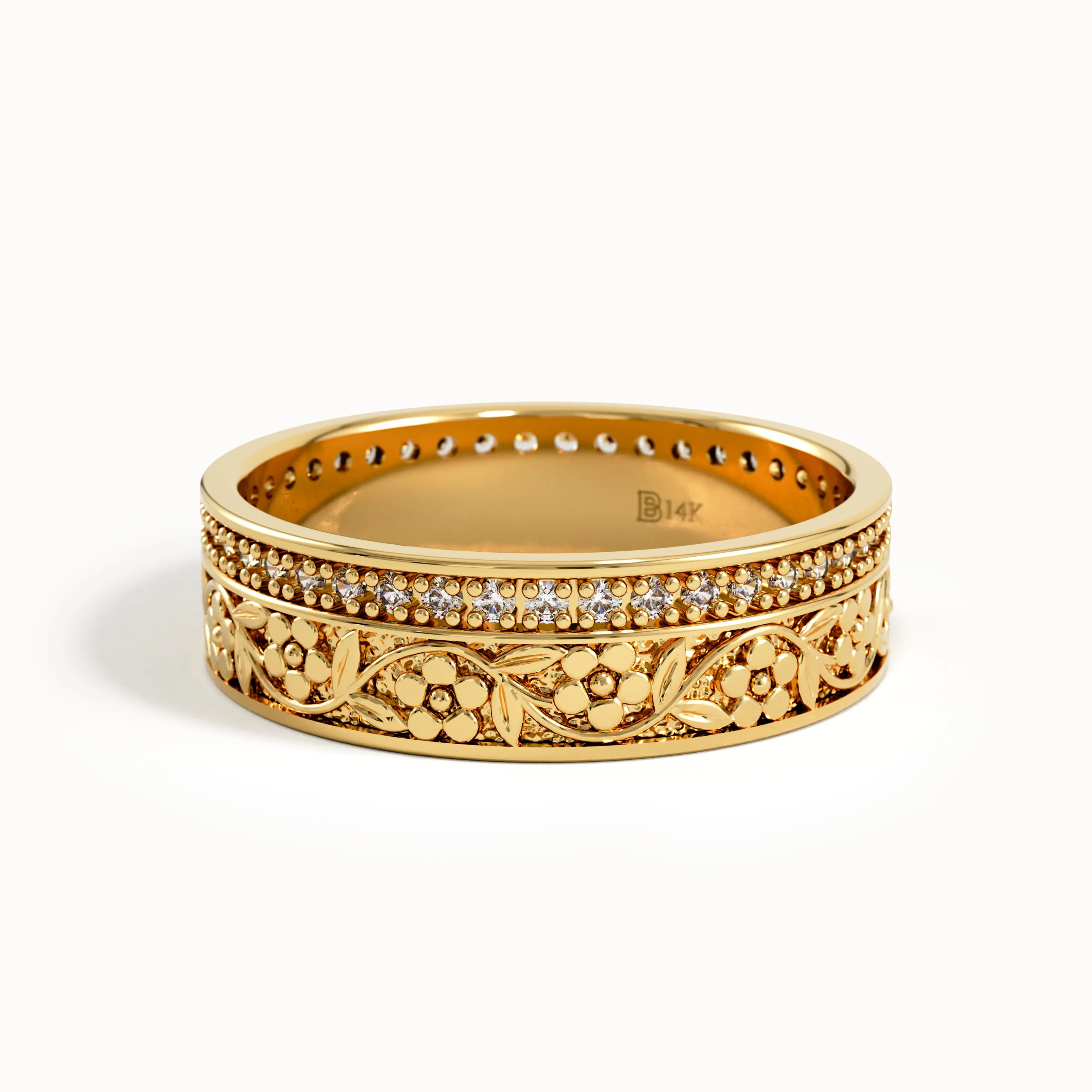 Lab Diamond Flower Wedding Band My Store