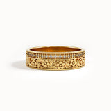 Lab Diamond Flower Wedding Band