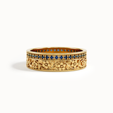 Lab Sapphire Flower Wedding Band My Store