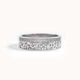 Lab Diamond Flower Wedding Band