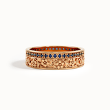 Lab Sapphire Flower Wedding Band My Store