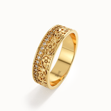 Lab Diamond Flower Wedding Band