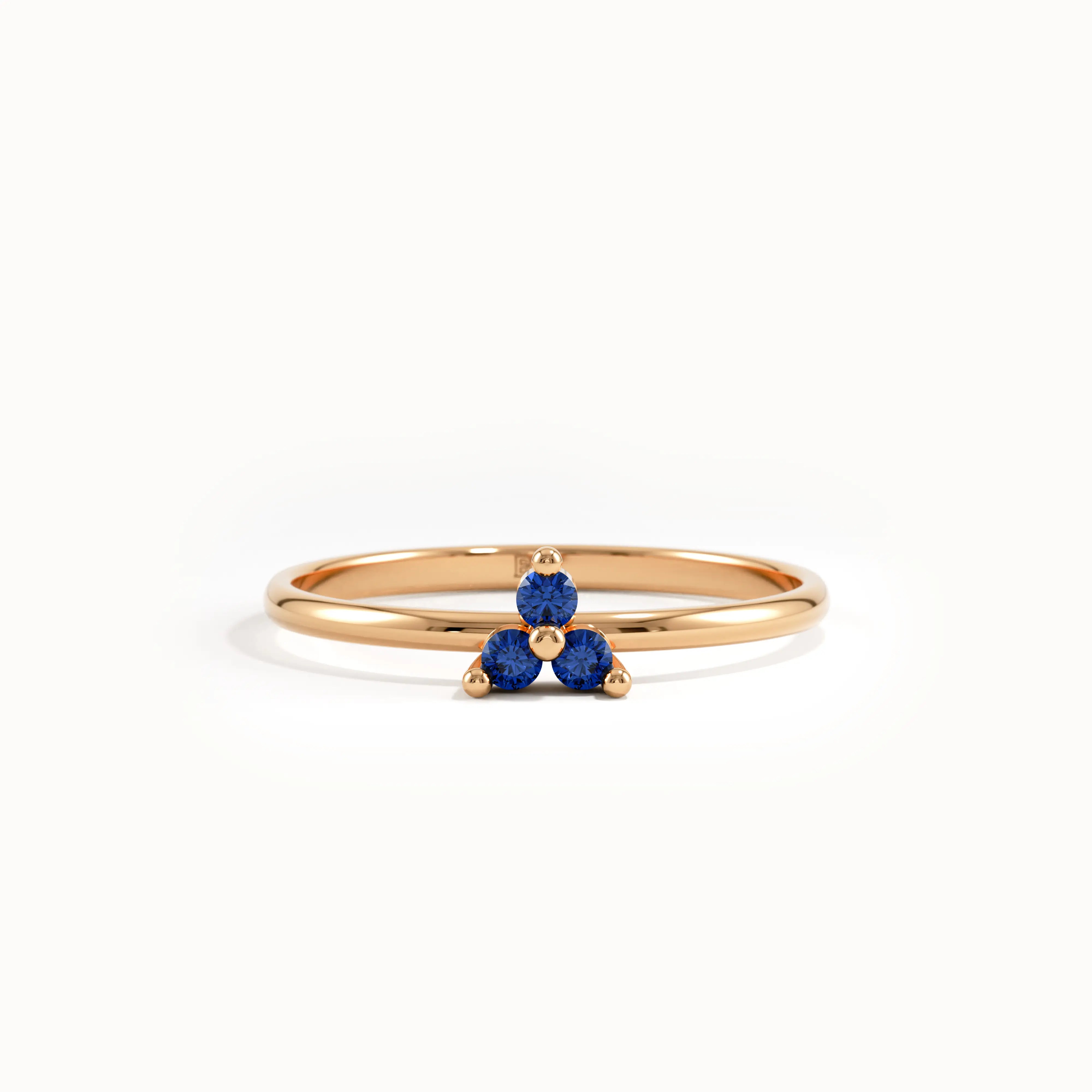 Lab Sapphire Trio Promise Ring - BRENNMORE 