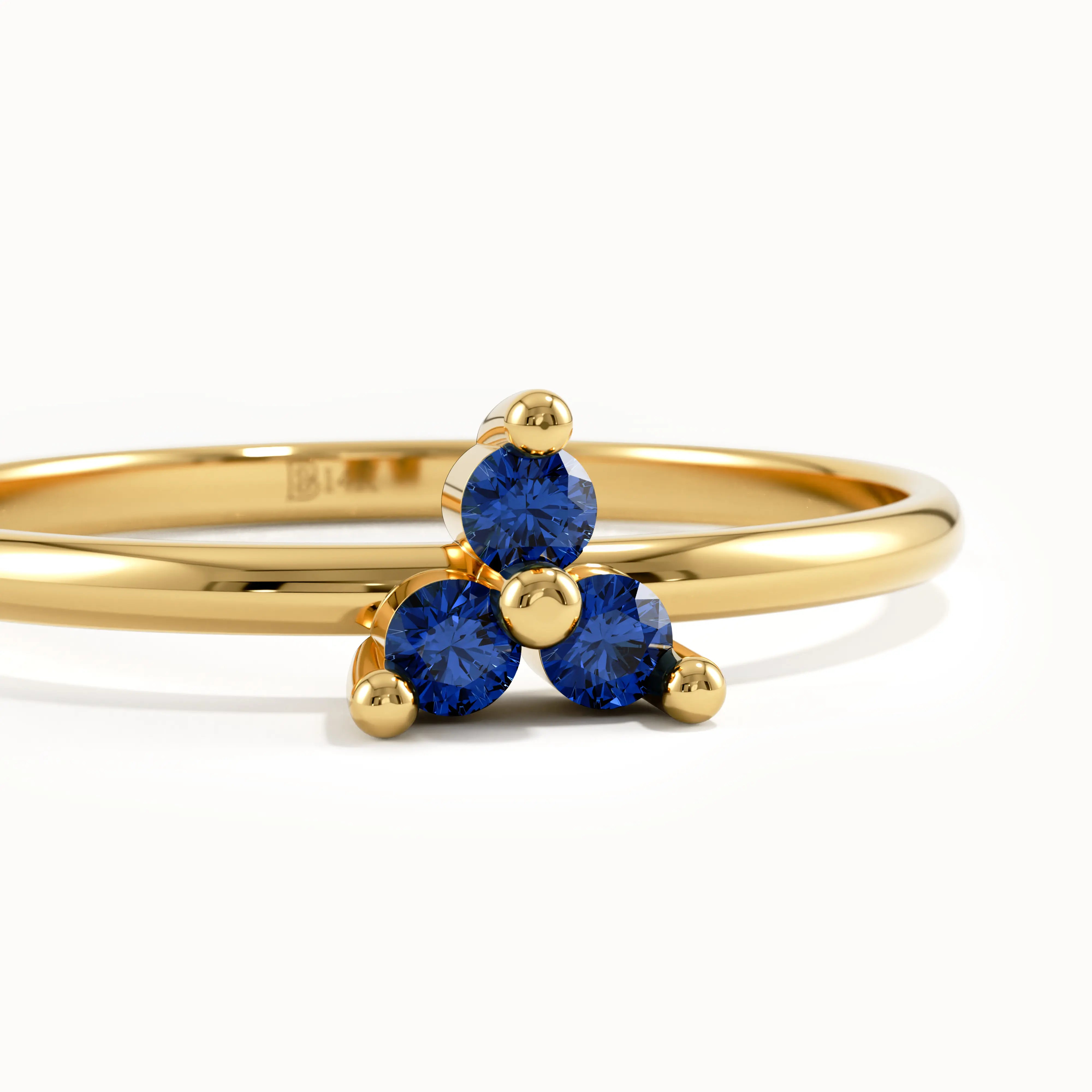 Lab Sapphire Trio Promise Ring - BRENNMORE 