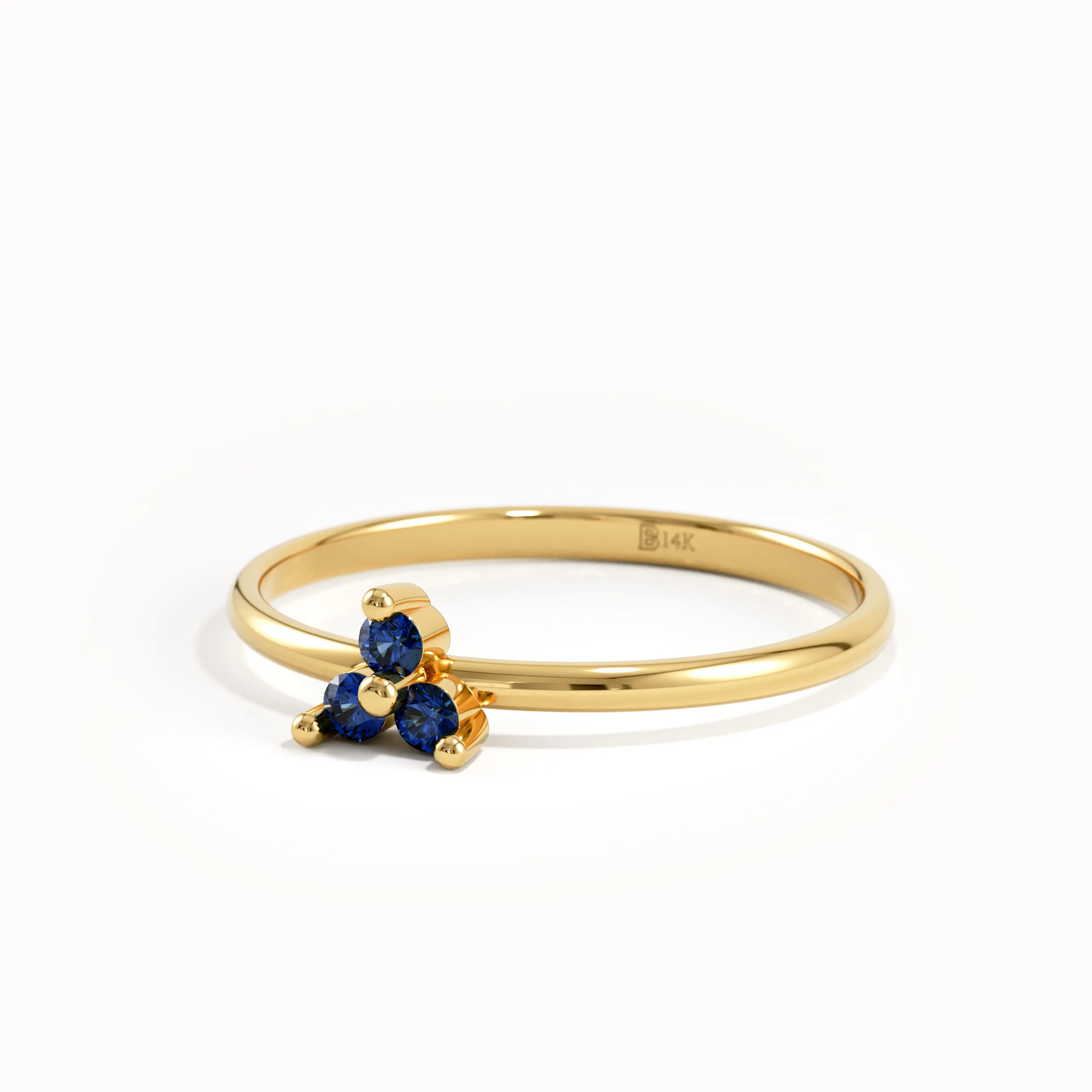 Lab Sapphire Trio Promise Ring - BRENNMORE 