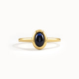 Oval Sapphire Dome Engagement Ring