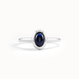 Oval Sapphire Dome Engagement Ring